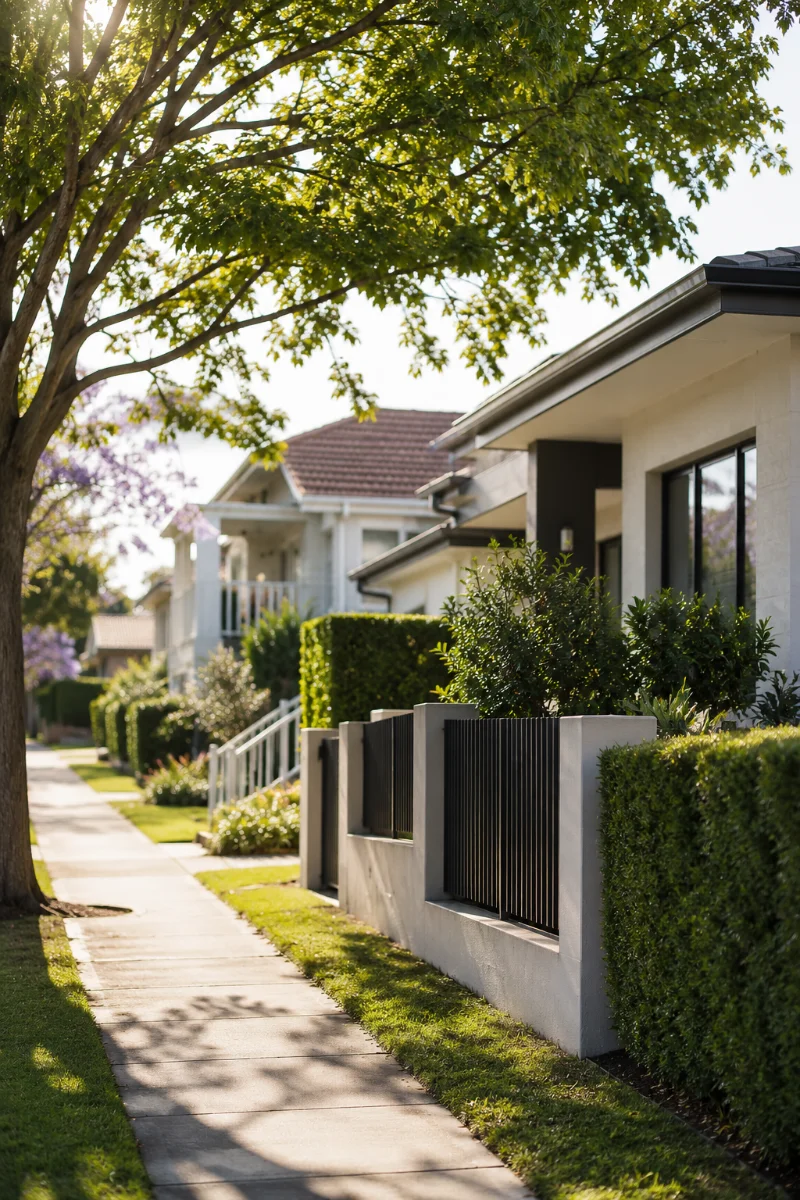 Suburbs across Australia at dusk